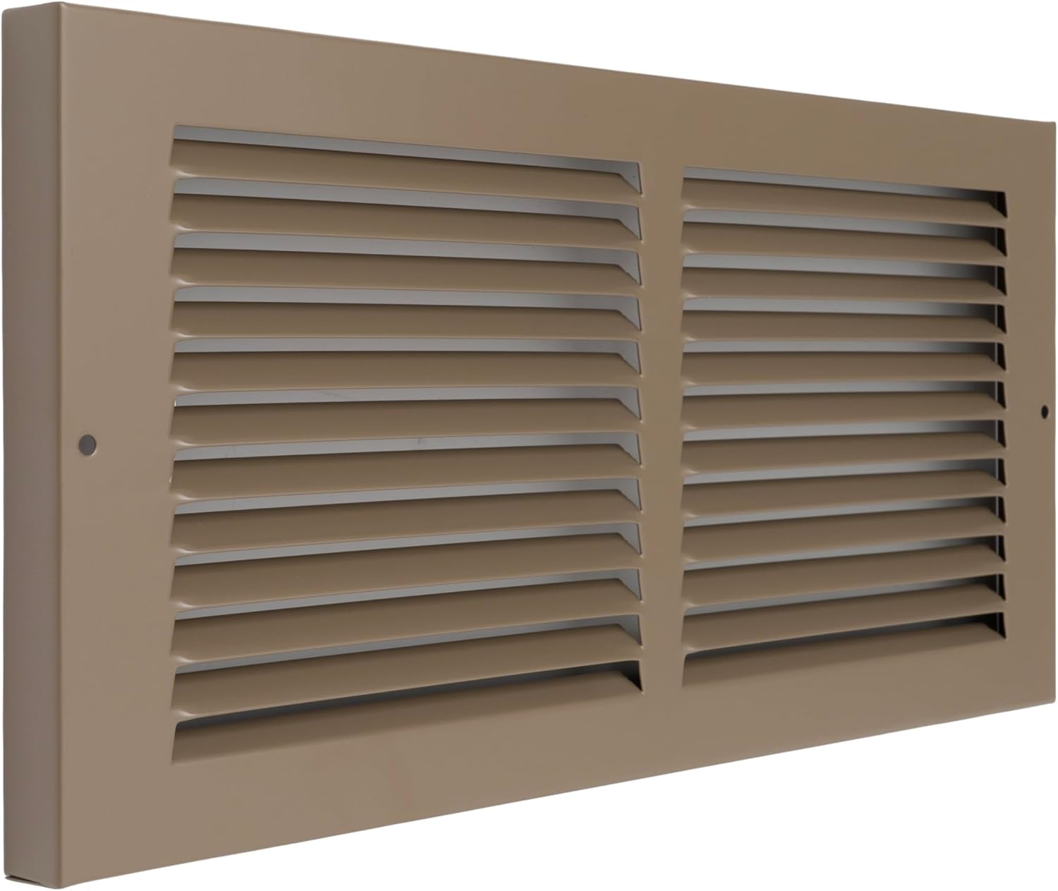 Fits 14x6 Duct Opening | Steel Baseboard Return Air Grille by Handua | Vent Cover Grill | 7/8" Margin Turnback [Depth] to Fit Baseboard | Brown | Outer Dimensions: 15.75"W X 7.75 "H