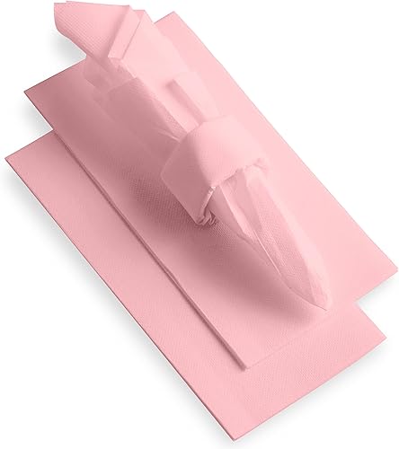 Miniatura 5 de Servilletas desechables de papel, 12 x 17 pulgadas, servilletas acolchadas de colores de 2 capas para bodas, recepciones, fiestas o eventos, Rosado