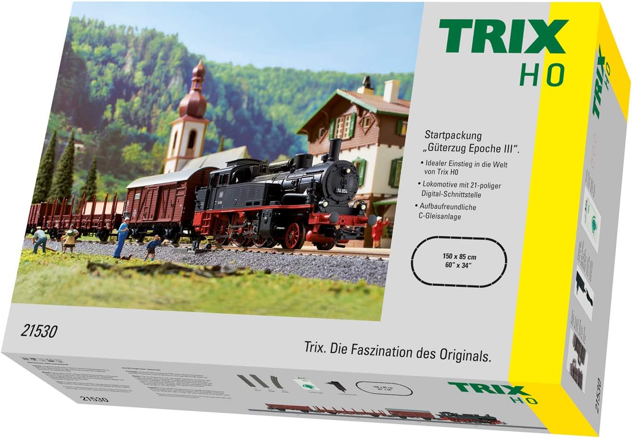 Trix 21530 Starter Set Freight Train BR 74, Model Train Set Gauge H0