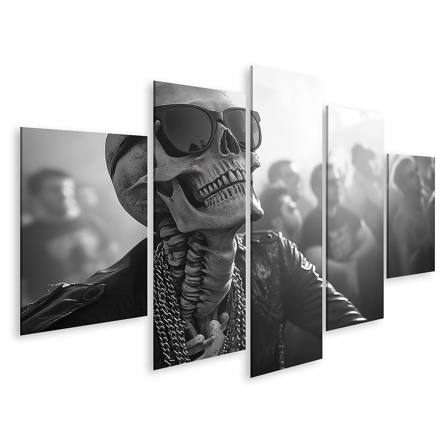 islandburner Bild auf Leinwand Skelett mit Sonnenbrille auf Konzert Bilder Wandbilder Poster