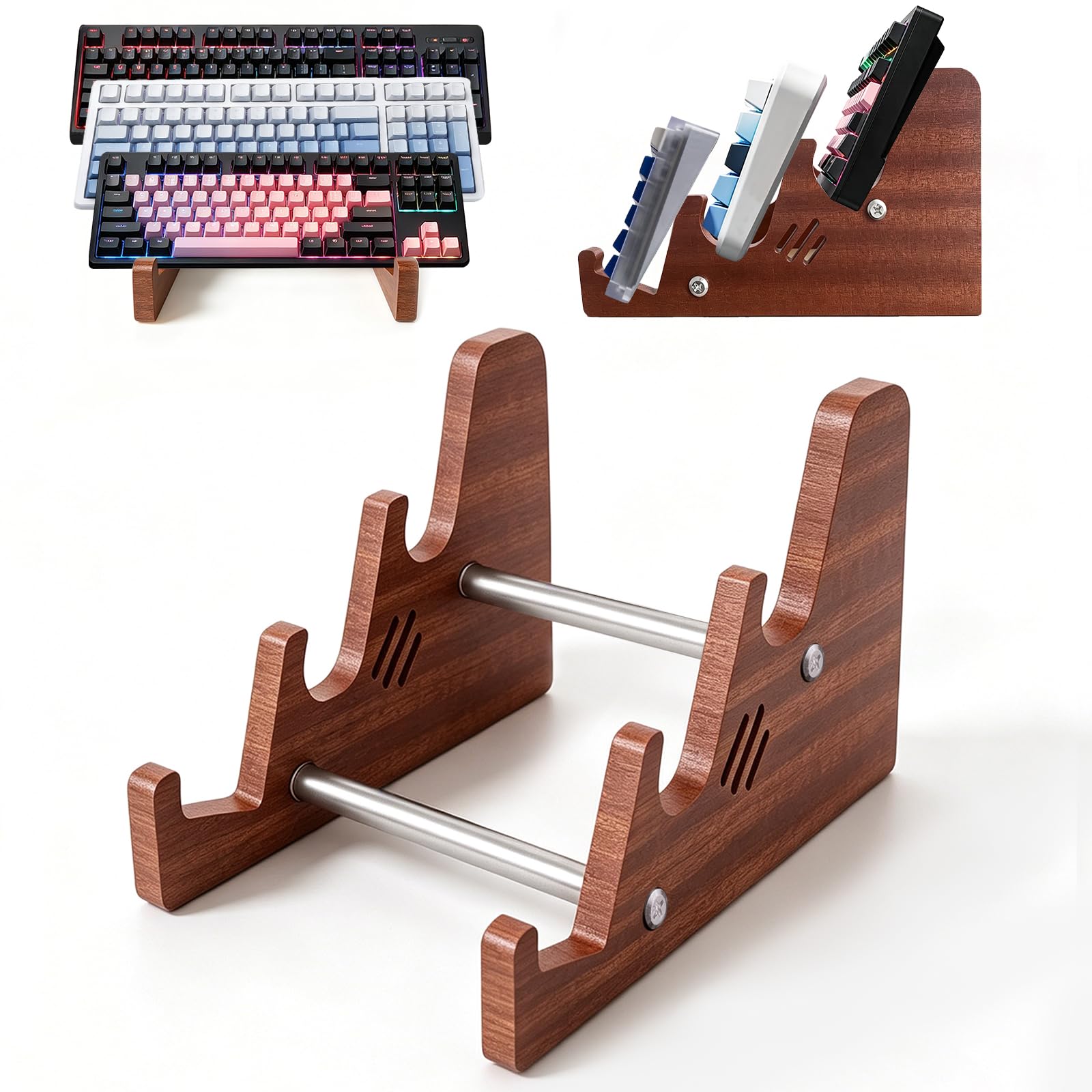 Photo 1 of DHUJBFF 3-Tier Wood Keyboard Stand