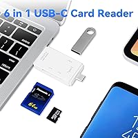 Vista 2 de Leizhan Lector de tarjetas multifunción OTG 6 en 1, lector de tarjetas externo Micro SD/TF, convertidor USB C a Micro USB/USB A para carga