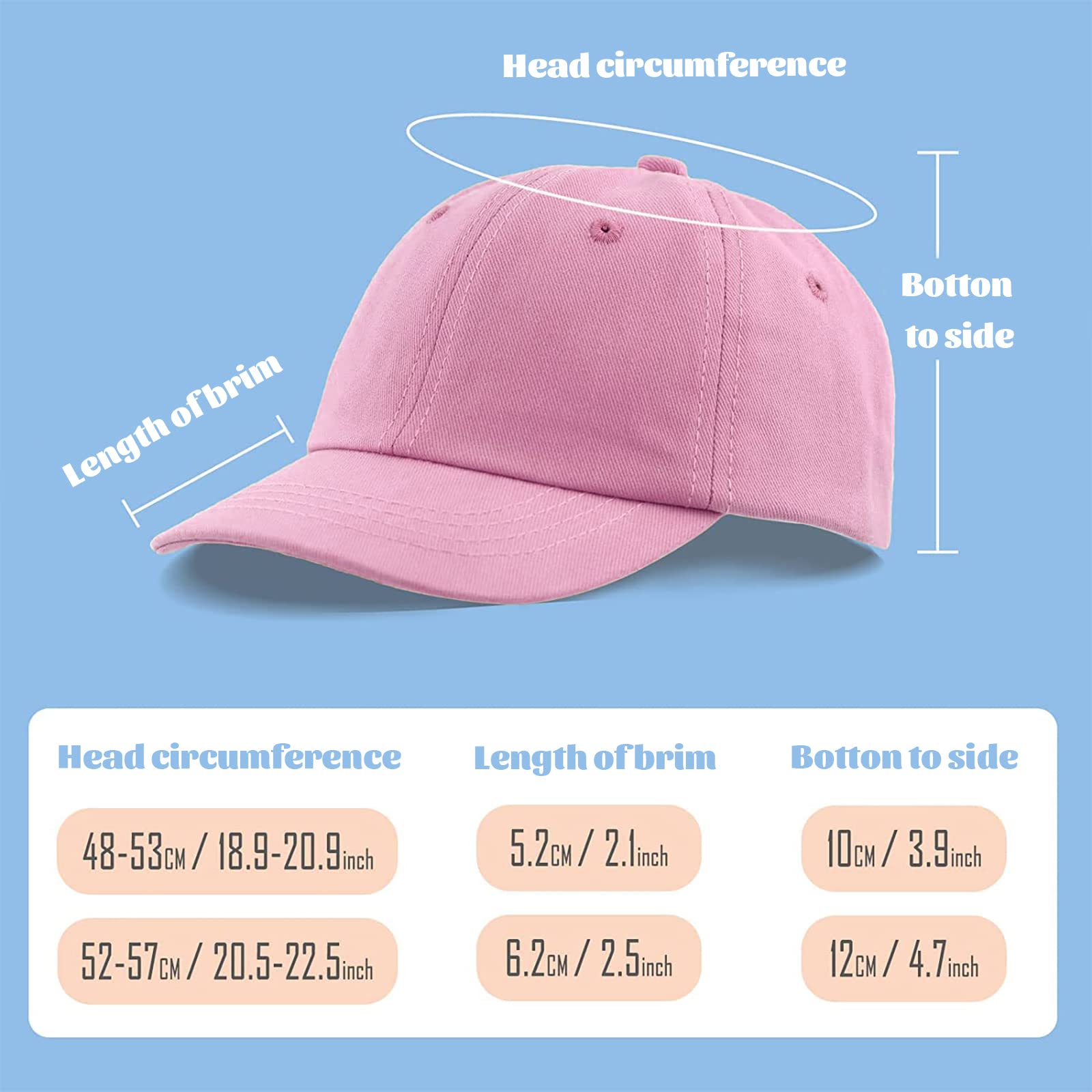 Bebé Niños Color Sólido Gorras de Béisbol de Algodón Ajustable Sun-Sombrero para Niños Pequeños Niñas
