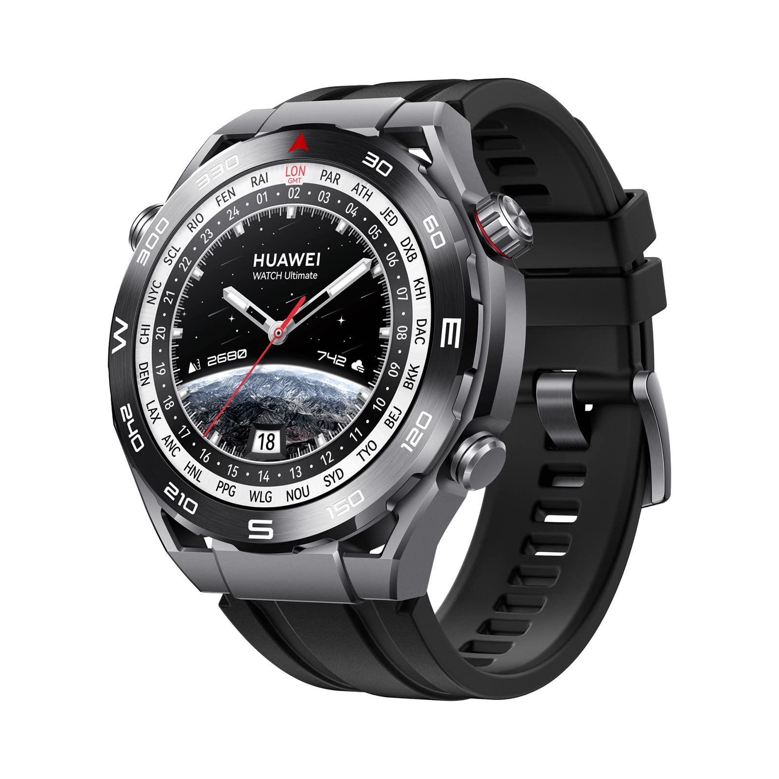 Giopuey Pasek kompatybilny z Huawei Watch Ultimate, (2 w 1) miękki silikonowy pasek do zegarka + 3-pak ochraniacza ekranu TPU, wymienny, oddychający pasek odporny na zużycie, for Huawei Watch Ultimate