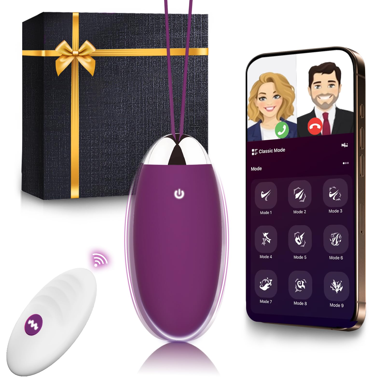 Vibradorador Mujer Juguetes Eróticos para Pareja Sexuales Vibrador Mando Distancia Vibradorador Clítoris Control Remoto App 9 Modo Vibradores Consoladores.. para Mujer con Vibración Huevo Bolas Chinas