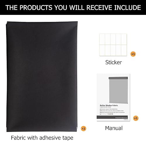 Miniatura 6 de LazBlinds Persianas enrollables 100% opacas de repuesto, tela de protección UV con aislamiento térmico para persianas enrollables con cable, color