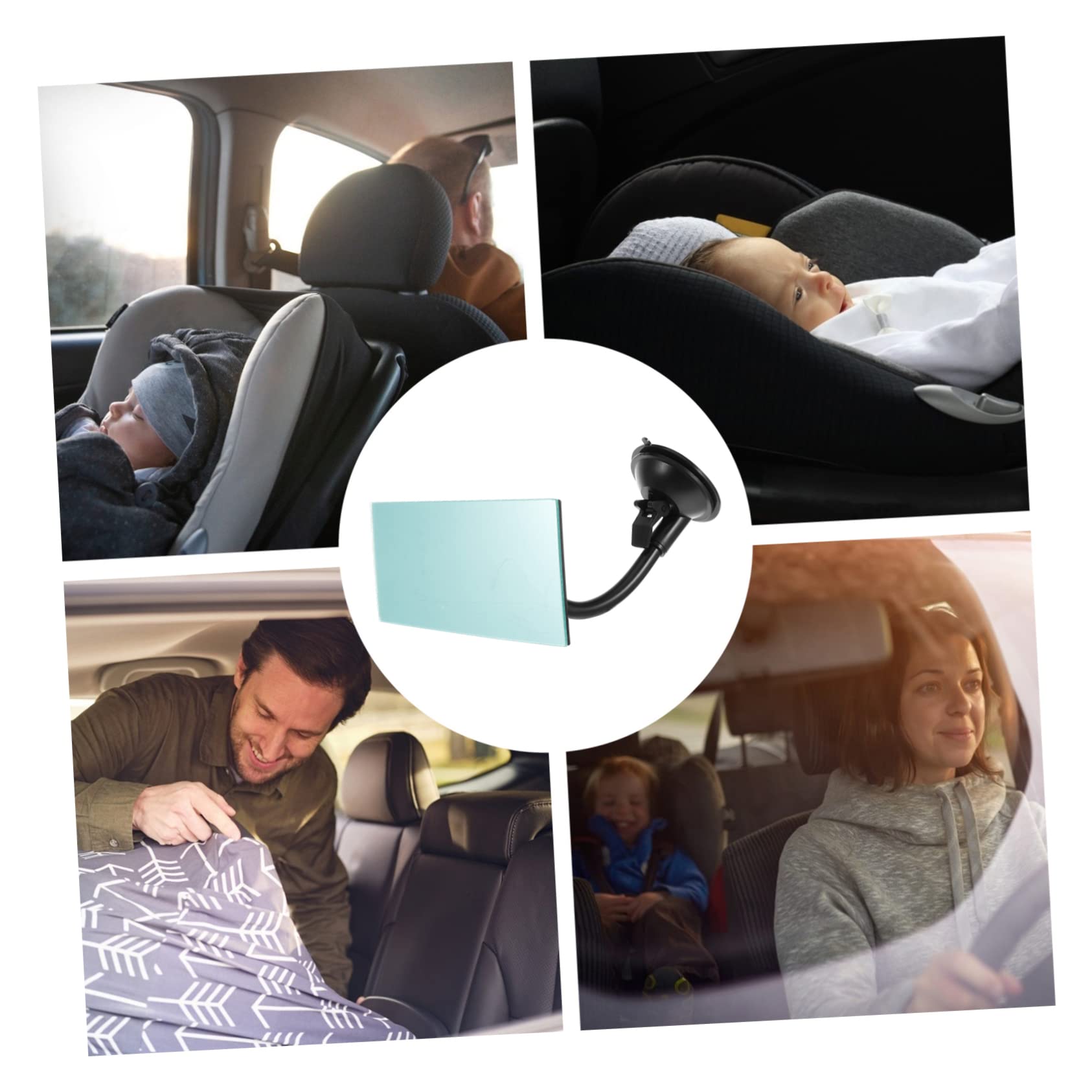 Yardwe 2 Piezas Espejo para Coche Niña Espejo Interior Rectangular para Monitorizar Asiento Trasero Material Ligero Fácil Instalación Visión y para Vigilancia