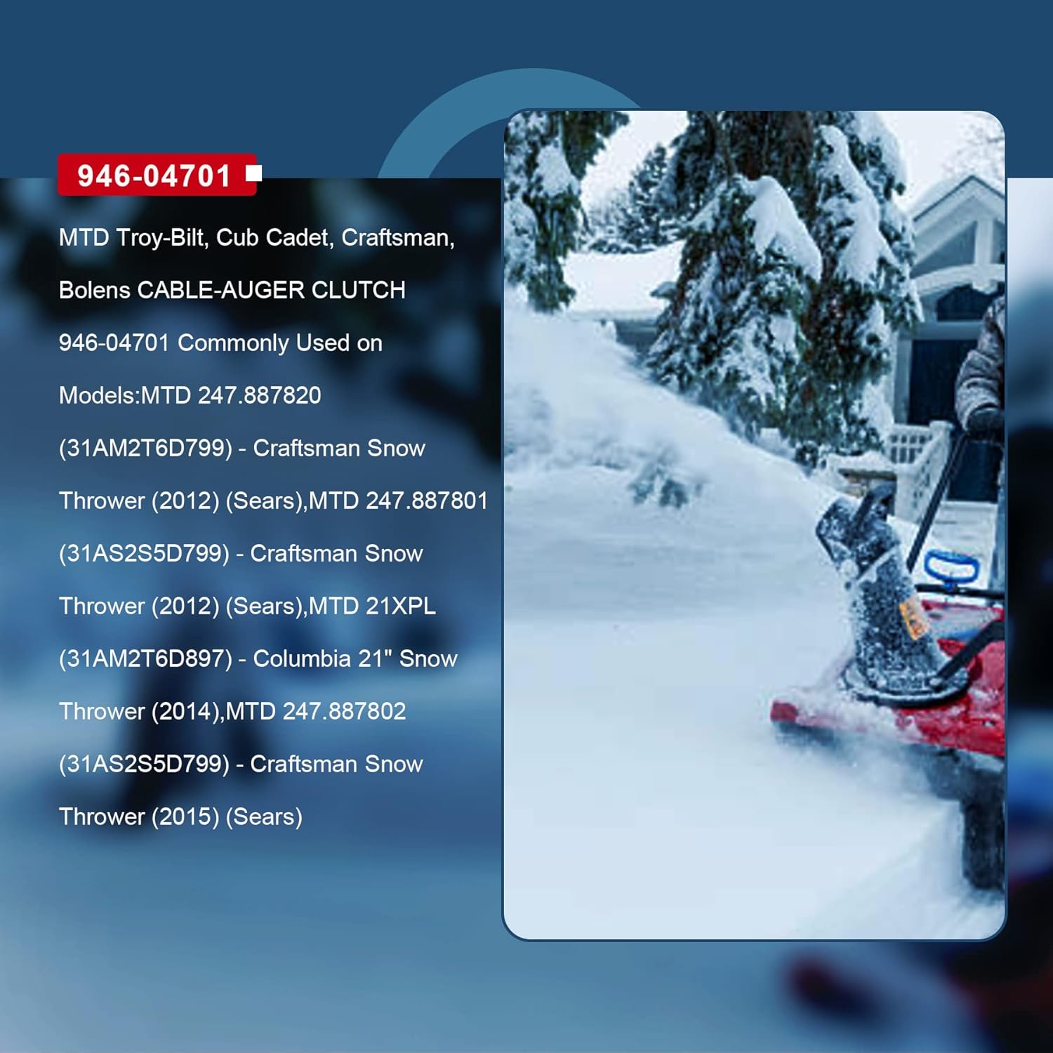 review DEHOMKUS 2-Pcs 946-04701 Auger Drive Cable for MTD Craftsman Snowblowers - 746-04701 Snowthrowers Clutch Cable(2-Packs)