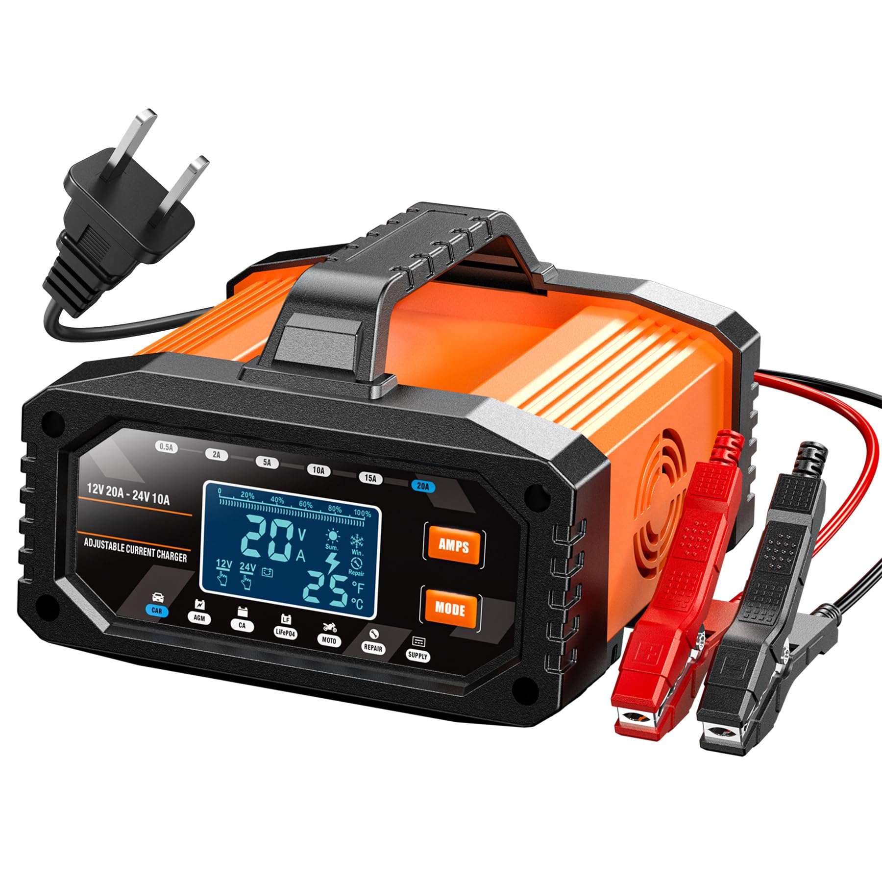 BROODAY 20A Adjustable Battery Charger