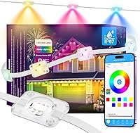Vista 1 de Luces permanentes para exteriores, luces LED inteligentes para exteriores, luces de Navidad RGB que cambian de color, modos de escena, IP67