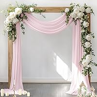 Vista 12 de Socomi Tela para Cubrir Arco de Boda 2 Paneles 29" x 19 Pies Lavanda Púrpura Cortina de Gasa Transparente de 6 Yardas para Decoración de Ceremonia
