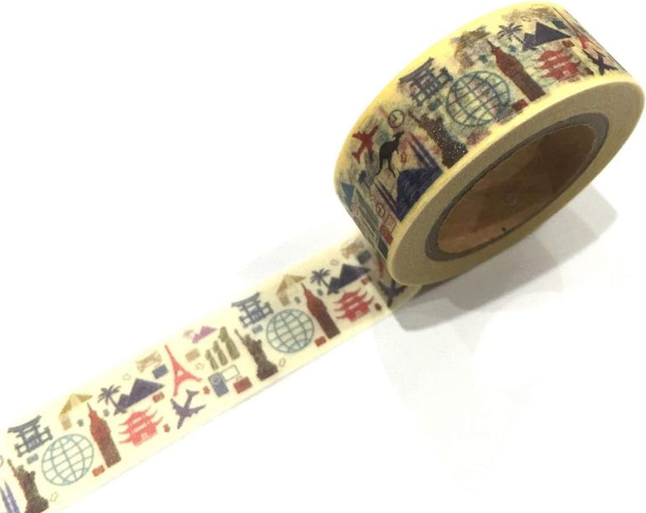Japanese Washi Tape, World Town & Cities -Paris, Australia, NYC, UK, Japan, Egypt 10 METRES