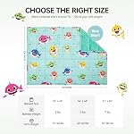 Insugar 3lbs Weighted Blanket for Kids School Nap & Calm Sleep,Mint Shark | Two-sided Fleece Minky Dot,Uniform Glass Beads,Ultra Soft Cozy for Boys&Girls,Preschool Use,Skin-friendly,Deep Sleep