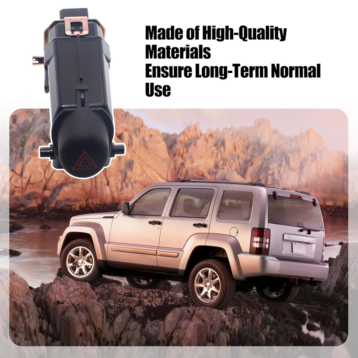 56010158AC Replacement for Jeep Liberty 2002-2007 Warning Hazard Emergency Light Switch Button, Replaces 56010158AC 56010158AD HZS149
