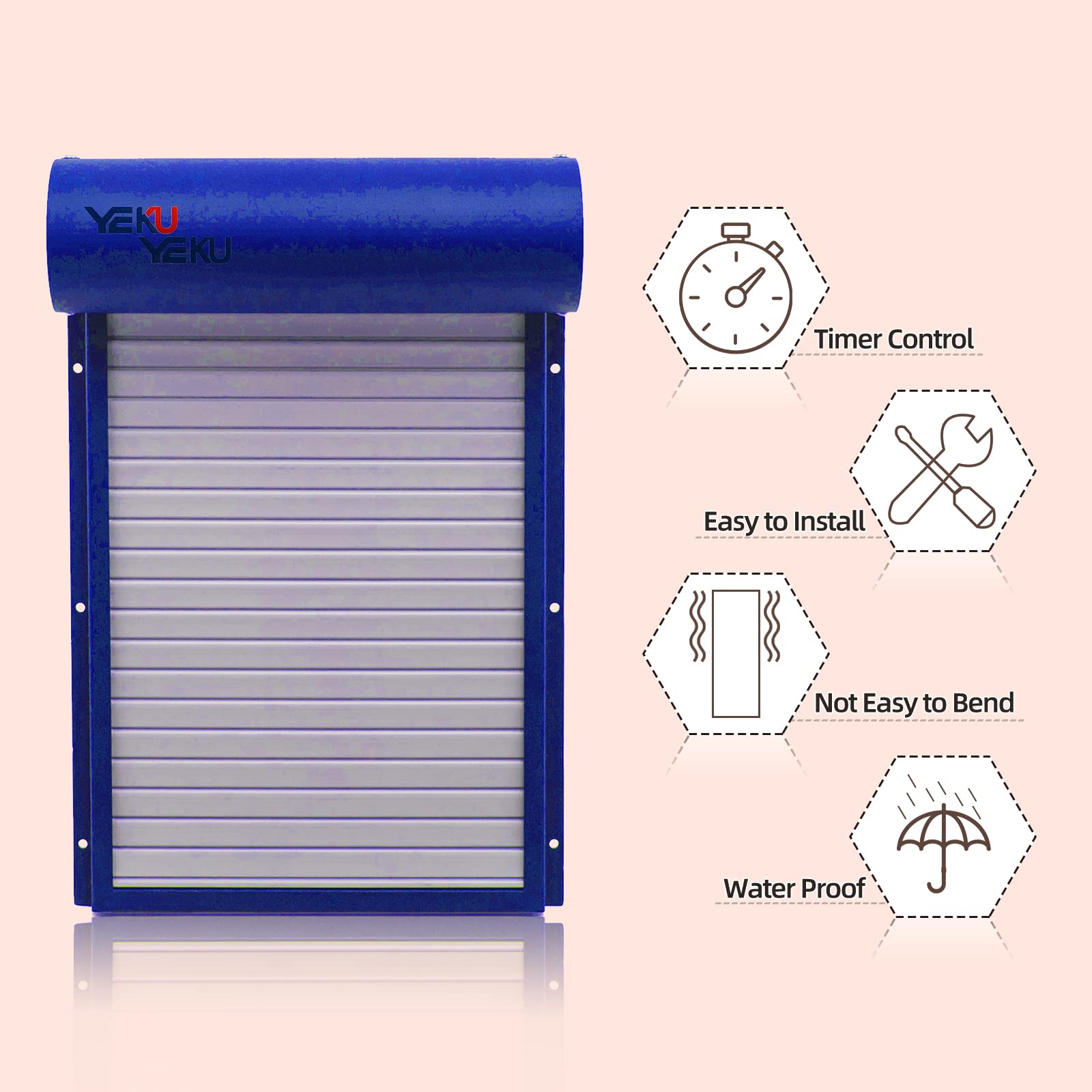 Porta Automatica per pollaio, Porta Automatica per polli con Controllo Timer, Controllo Manuale e Controllo Solare, Porta per pollaio, apriporta per polli per Fattoria, Giardino, Patio (Blu)