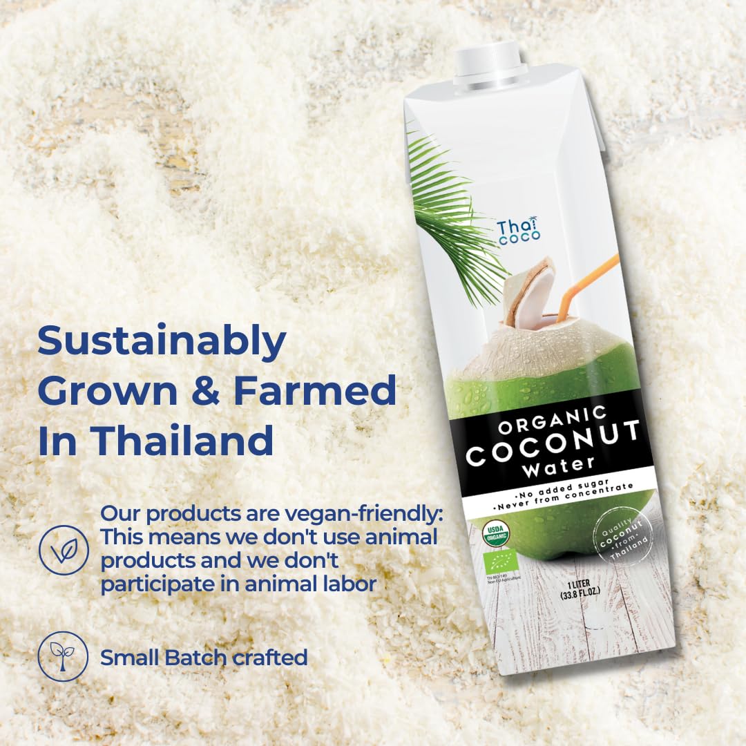 Thai Coco - Organic Natural Coconut Water No Sugar Added - 33.8 fl. oz. 6 Pk - Image 6