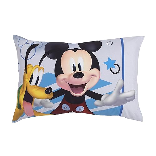 Miniatura 5 de NoJo Disney Mickey Mouse Clubhouse Buddies - Juego de ropa de cama multicolor de 4 piezas para niños pequeños, edredón, sábana bajera ajustable,