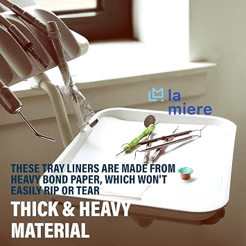 LA MIERE 1000P Disposable Tray Liners, Dental Tray Covers for Size B, Medical Tray Paper, Single Use Paper Sheets, Peach