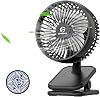 10000mAh Rechargeable Clip on Fan, 6 Inch Battery Operated USB Desk Fan, 53H Working Time, 4 Speeds, Portable Personal Fan for Baby Stroller Camping Treadmill Golf Cart Hurricane Home Office Bed &hellip