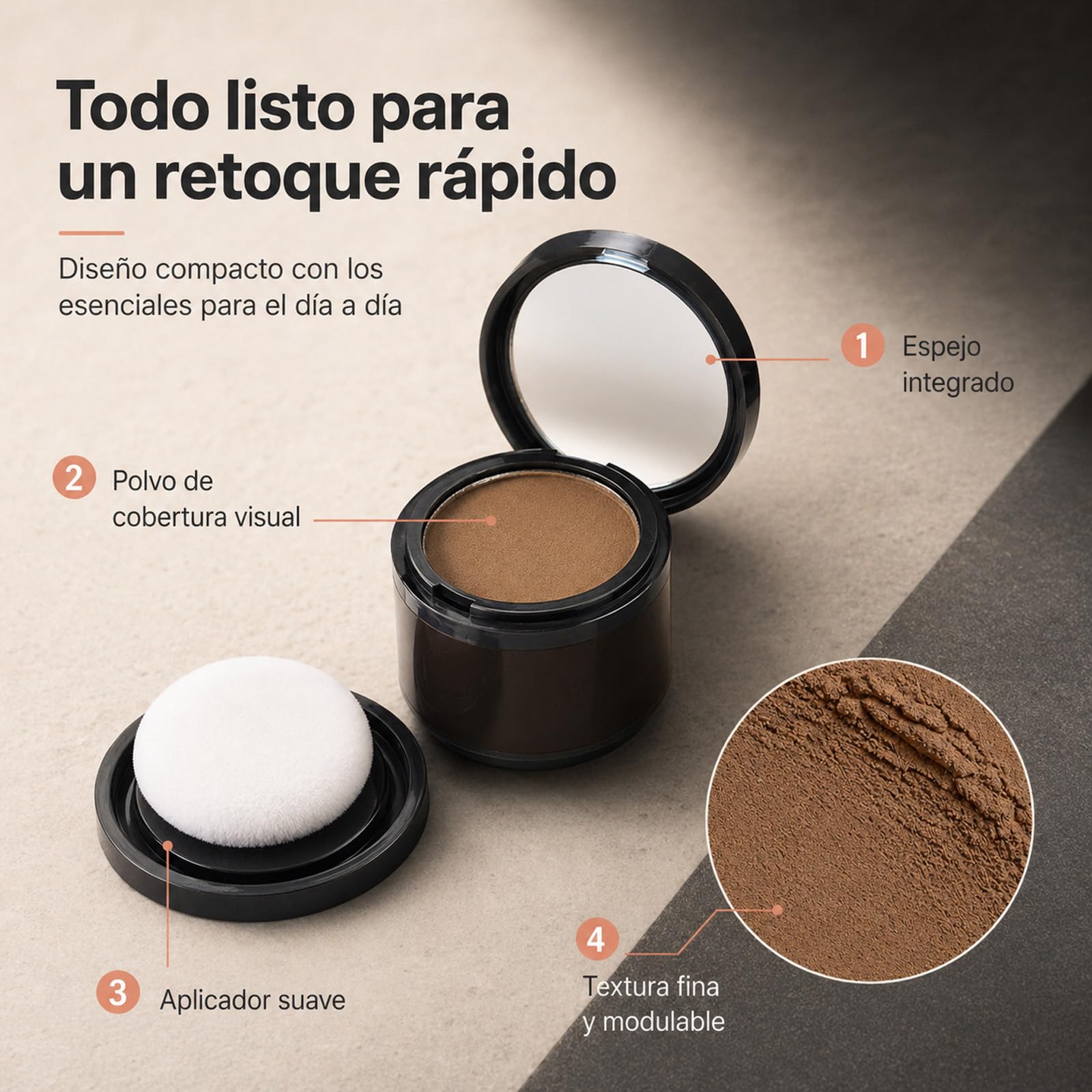 Avellio Polvo Corrector De Raices,Cubre Canas Al Instante, Con Queratina, Resistente Al Agua Y Al Sudor, Acabado Natural, Sin Grumos (Marrón oscuro)