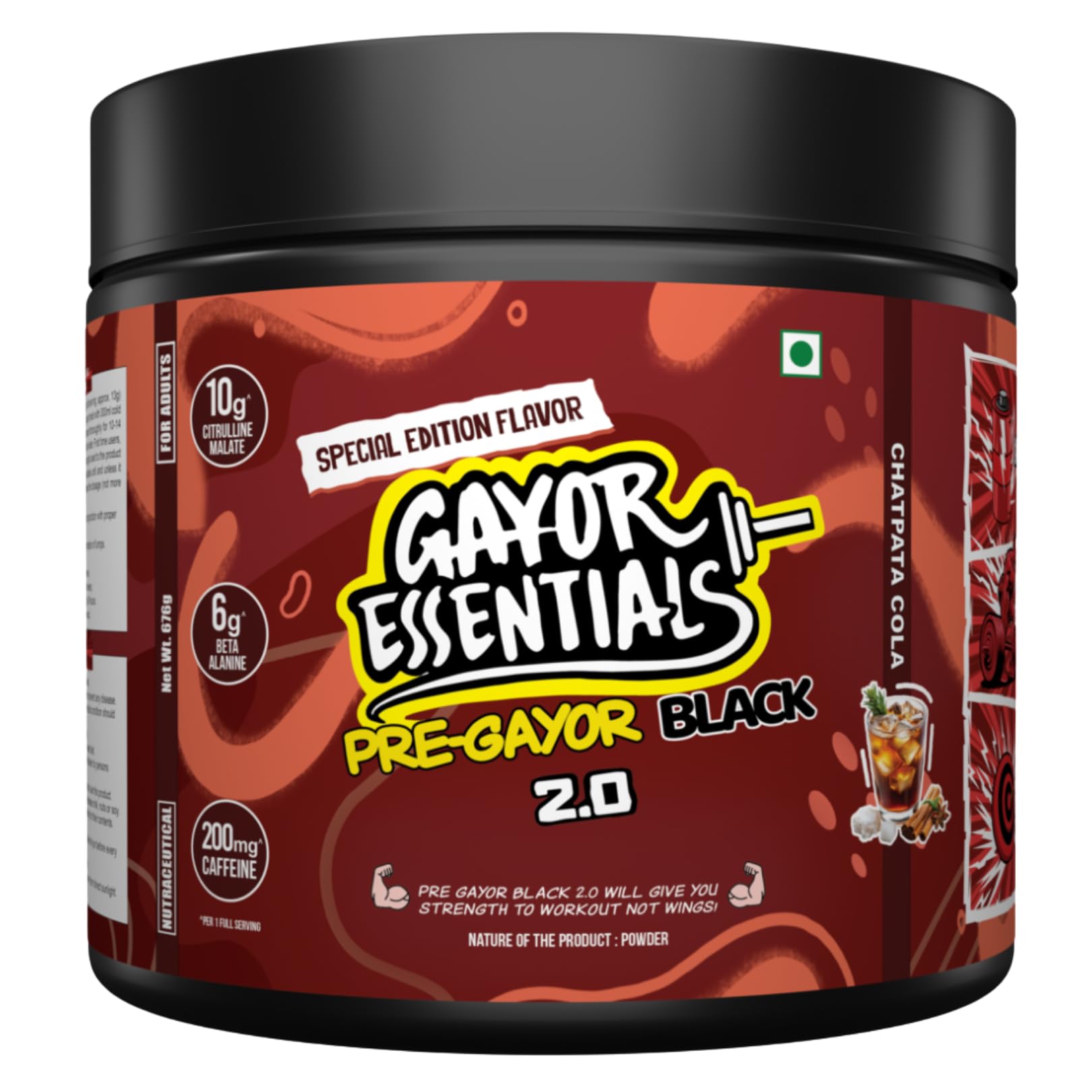 Pre Gayor Black 2.0 Optimally Dosed Pre-Workout (Cola,338g) — Amazon image 20
