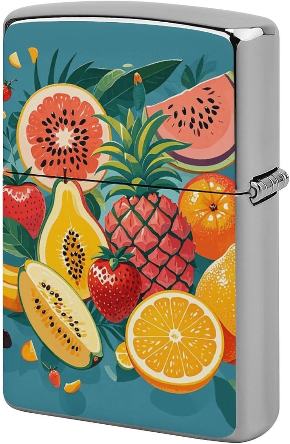 Metal Lighter Case Protective Cover, Tropical Fruit Paradise