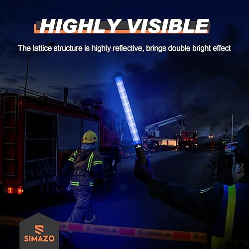 Miniatura 2 de 2 varitas de tráfico de señal de 21 pulgadas con 3 modos intermitentes y 6 luces LED, bastón de seguridad de tráfico con clip lateral para control