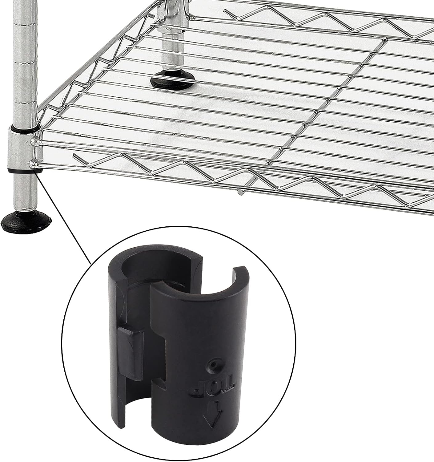 7/8 Inch Wire Shelf Lock Clips, 36 Pair (72 Piece) | Shelving Plastic Clips, Replacement Sleeve, For Wood Metal Wire Shelving, Post Pole