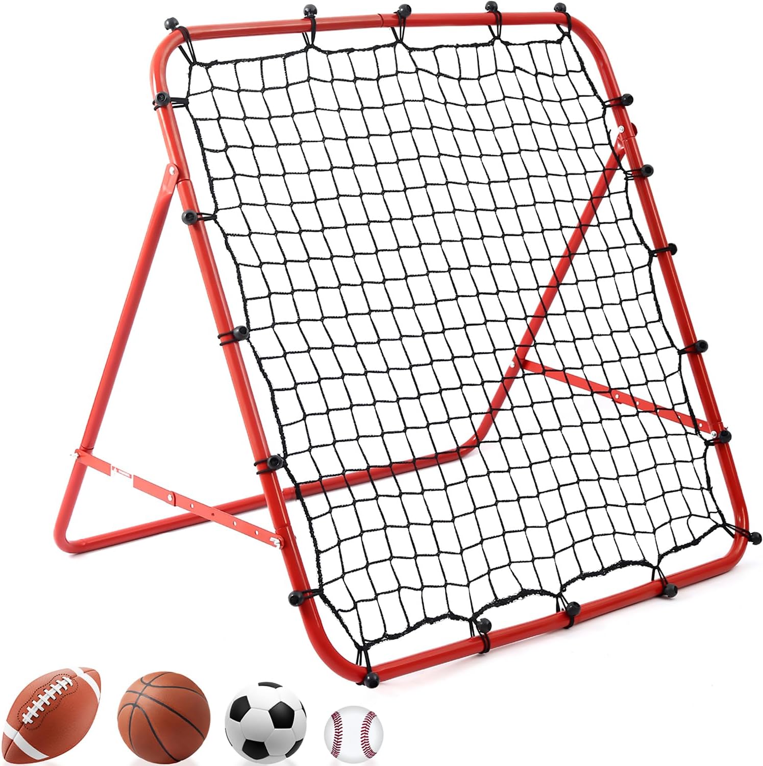 Football Rebound Net | 100x100cm Adjustable Dual-Angle Panels | Durable Steel & PE Training Rebounder for Soccer Practice | for Adults & Kids Garden Outdoor Play