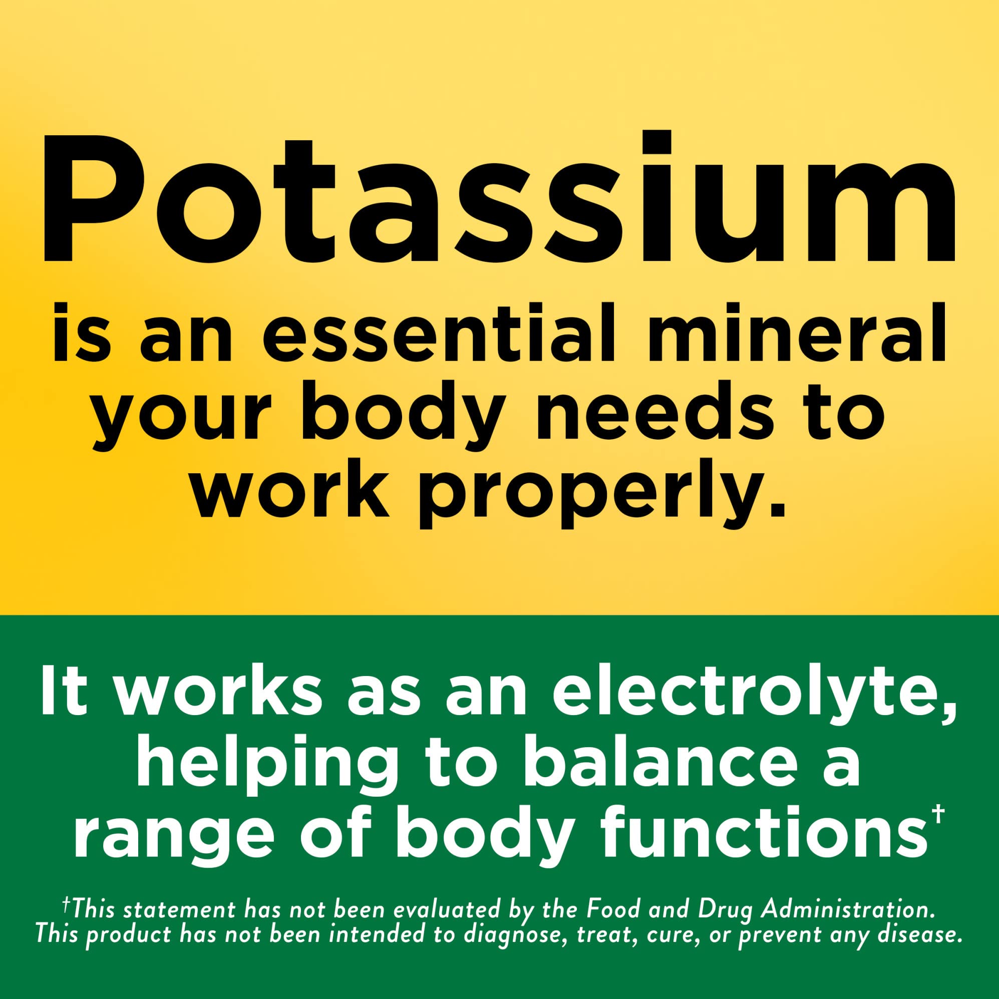 Nature Made Potassium Gluconate 550mg Tablets, 100 Count, Potassium