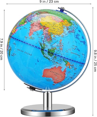 Miniatura 2 de Globo terrestre iluminado con soporte giratorio para escritorio educativo para adultos, colorido mapa del mundo HD para el hogar, aula de