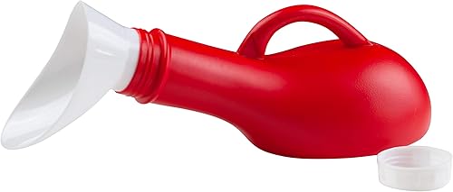 Miniatura 2 de North American Health + Wellness Botella de plástico portátil unisex con tapa de rosca incluye adaptador hembra, rojo, 1 unidad