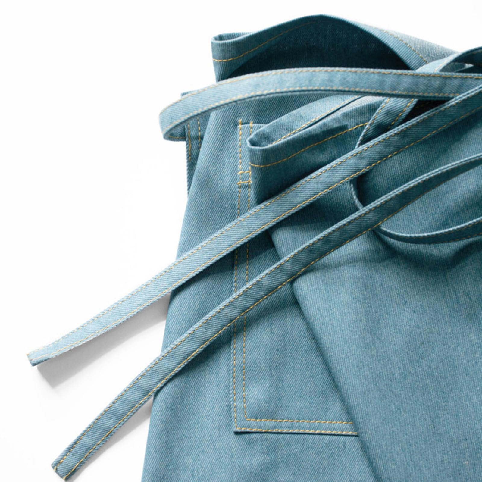 Grembiule Corto In Denim di Cotone con Tasche, Unisex – Ideale Per Camerieri, Cuochi, Panettieri, Artisti e Lavoro In Caffetteria