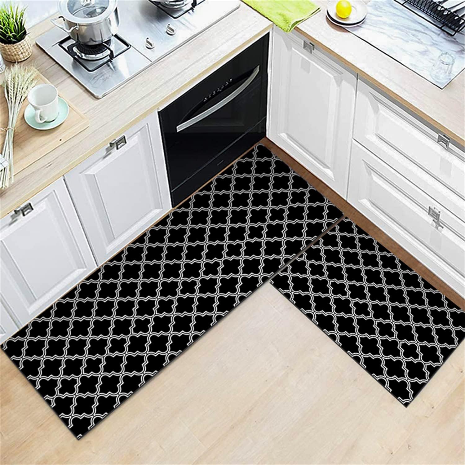 Kitchen Rugs Mats Sets 2 Piece, AntiFatigue Waterproof Non
