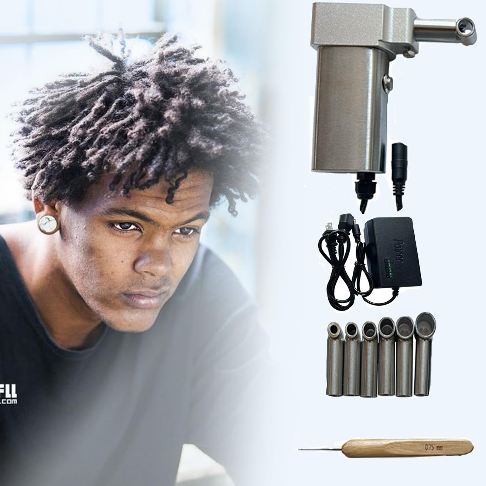 Máquina Eléctrica para Hacer Trenzas De Mano, Trenzadora De Ganchillo De 6-16 Mm con 20 Ganchos De Ganchillo Automáticos, Mini Trenzas Instantáneas para Hacer Trenzas De Bricolaje,14MM