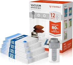 ETENWOLF 12 Combo Vacuum Storage Bags for Travel with Wireless Pump