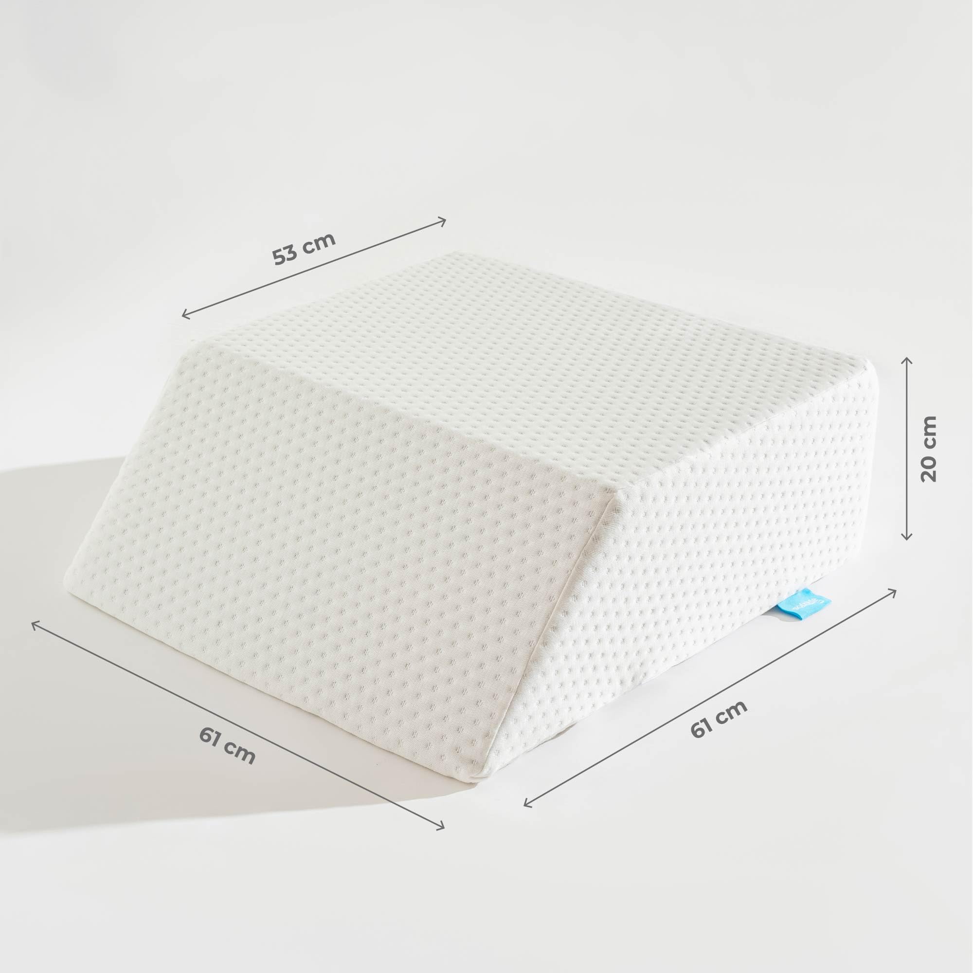 Cuscino Ergonomico Gambe in Memory Foam 61x53x20 cm Cuscino Cuneo Gambe Alzate Ortopedico per Circolazione, Gonfiore e Dolori Lombari Supporto per Schiena e Ginocchia con Federa Traspirante Rimovibile