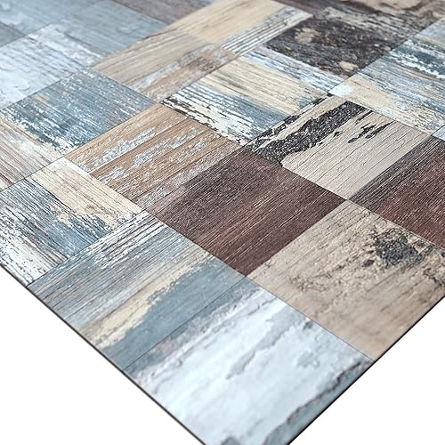 Miniatura 2 de Azulejos adhesivos para salpicaduras (pizarra rústica AC de 0.138 pulgadas de grosor, 5 unidades) para decoración de cocina, mosaico cuadrado de