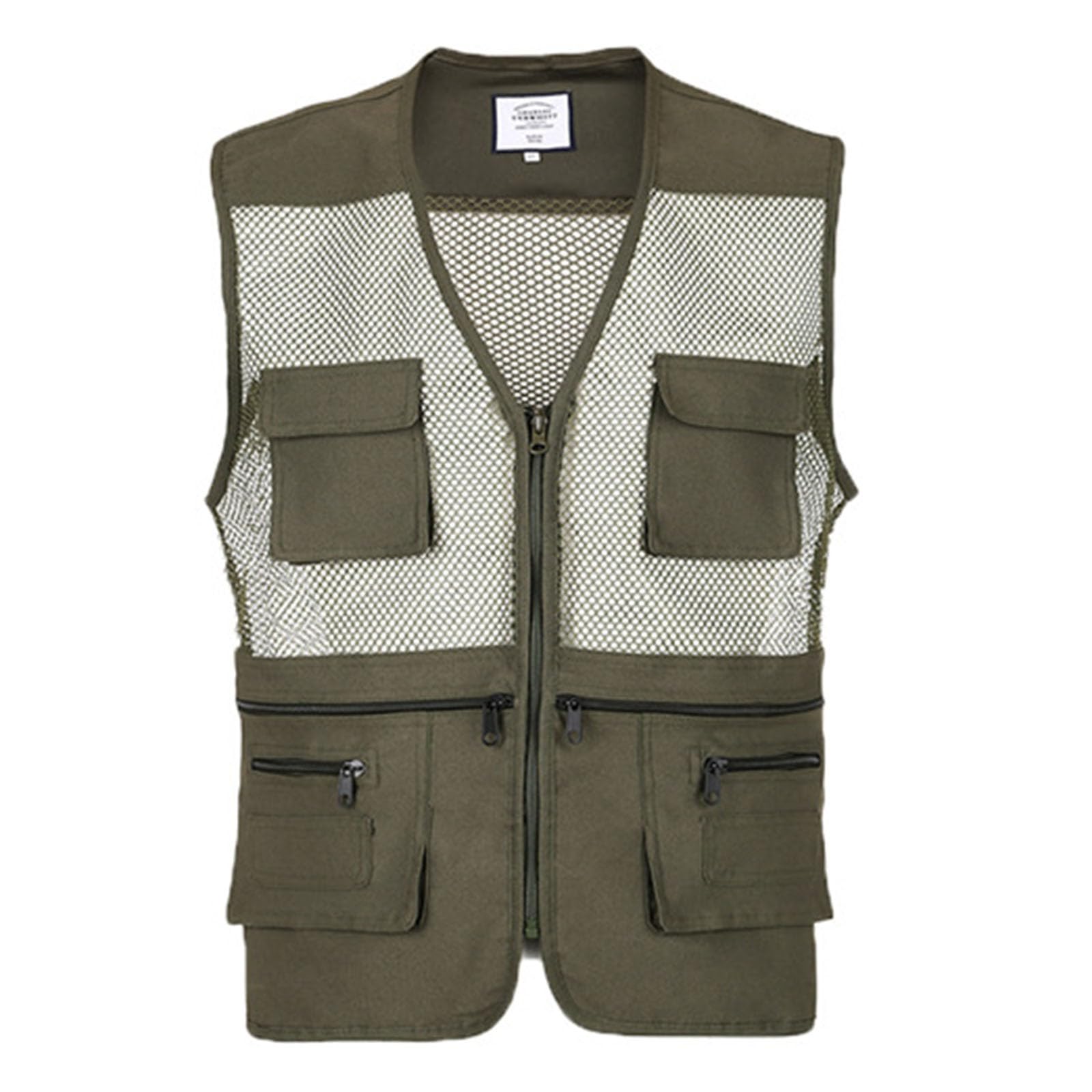 Gilet Uomo Imbottito Con Cappuccio, Leggero E Multitasca, Per Pesca, Caccia, Trekking E Fotografia Outdoor, Senza Maniche, Colore Nero