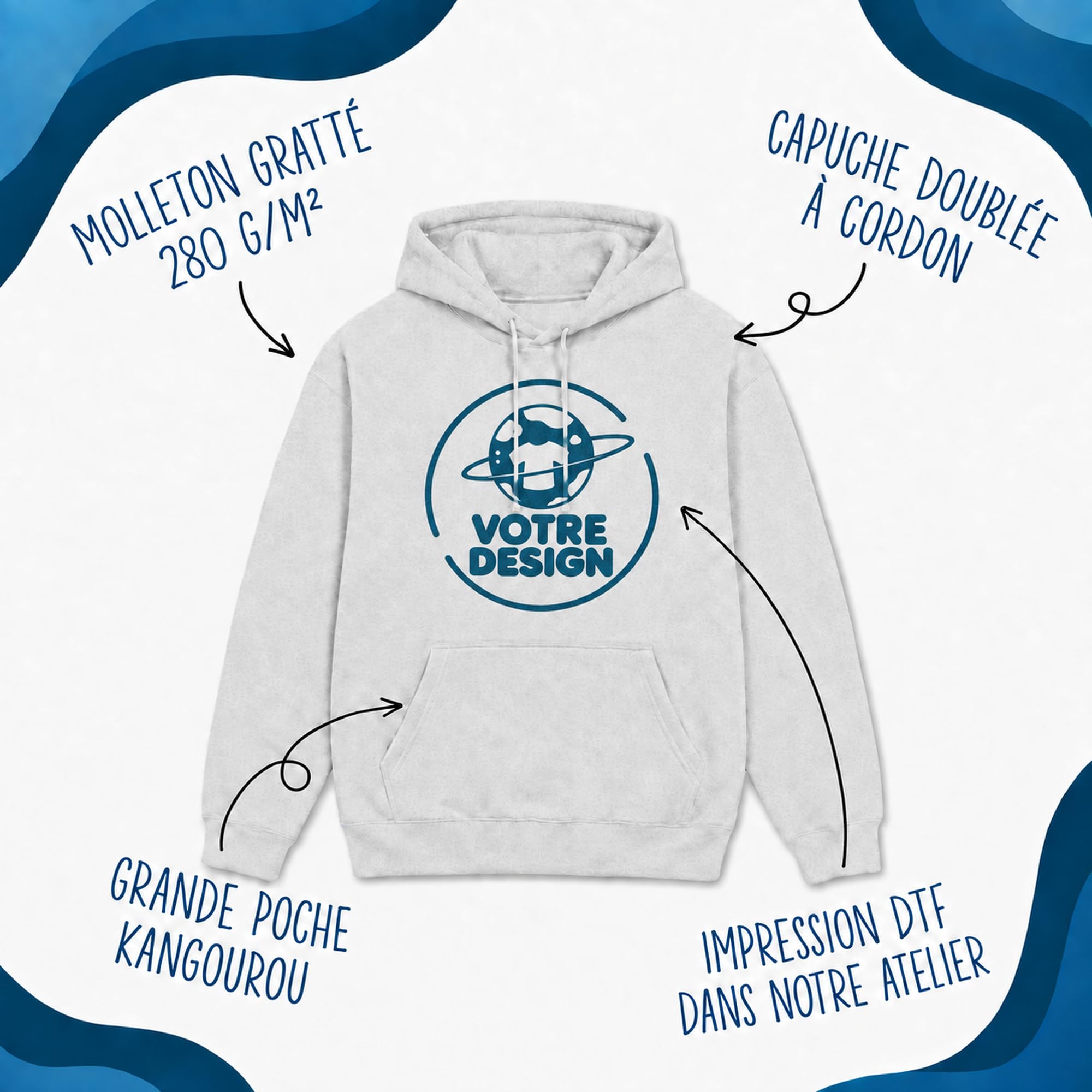 Planetee Sweat à Capuche Juste Un Gars Qui Adore la Basse | Hoodie en Molleton Gratté 280 g/m² Gris Chiné avec Poche Kangourou | Unisexe XS à 5XL | Cadeau Bassiste Anniversaire