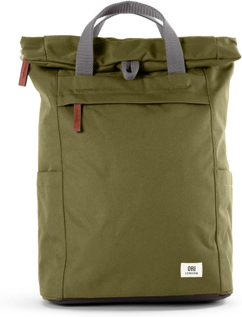 ORI LONDON Travel Backpack - Medium Water-Resistant Nylon Rolltop Laptop Backpack for Men & Women - The Finchley - Moss