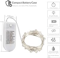 Vista 2 de [Paquete de 12] Luces de Cadena LED, Luces de Navidad, Temporizador Automático 6.5 pies 20 Luces de Hadas LED Moradas Funcionan con Batería