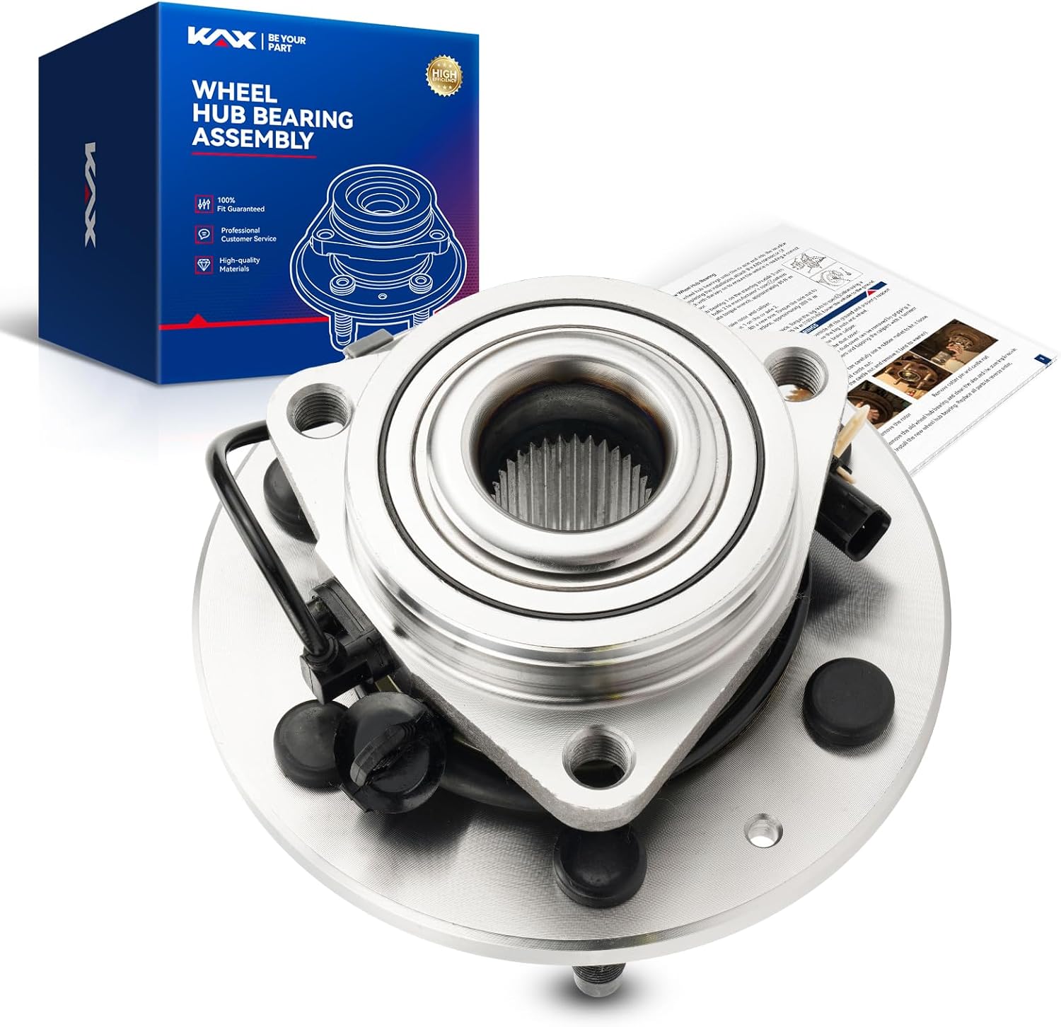 KAX 515160 1PC Front Wheel Hub Bearing Compatible with GMC Sierra 1500 Limited 2019,W/ABS 6 Lugs Wheel Bearing and Hub Assembly