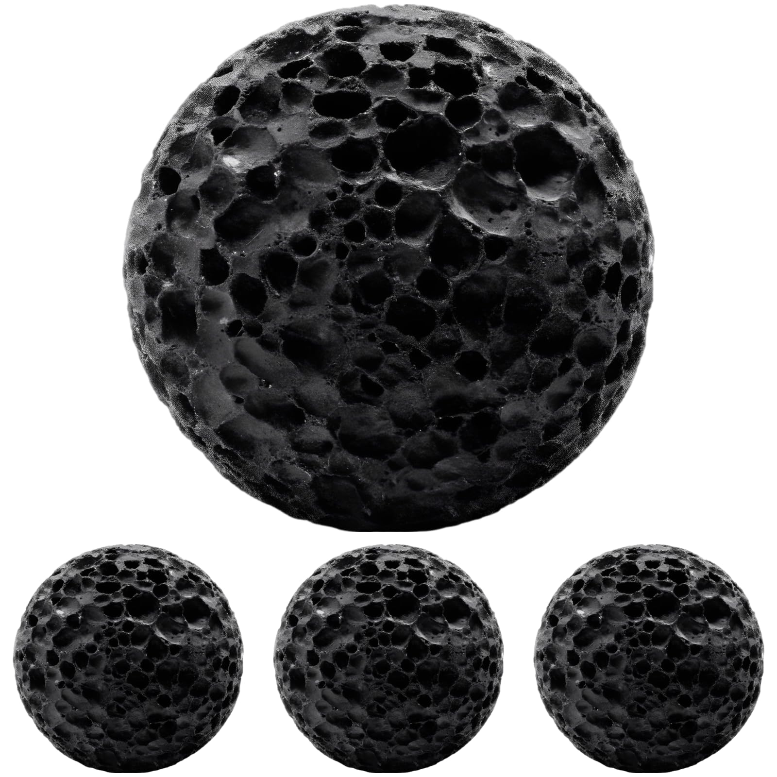 4 Stk. Hornhautball-Set, Mond-Grifftrainer-Ball von 3,0 bis 6,6 cm, natürlicher Bimsstein-Grifftrainer für Hautpflege und Hornhautaufbau, ideal für Klettern, Gewichtheben, Kampfsport