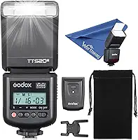 GODOX TT520III Flash de câmera Speedlite com transmissor de gatilho sem fio RT, flash sem fio de 433 MHz GN33 S1/S2, controle óptico, para câmeras Canon Sony, Nikon, Fuji, Panasonic, Olympus, DSLR com