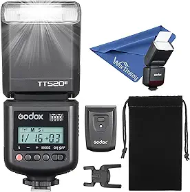GODOX TT520III Flash de câmera Speedlite com transmissor de gatilho sem fio RT, flash sem fio de 433 MHz GN33 S1/S2, controle óptico, para câmeras Canon Sony, Nikon, Fuji, Panasonic, Olympus, DSLR com