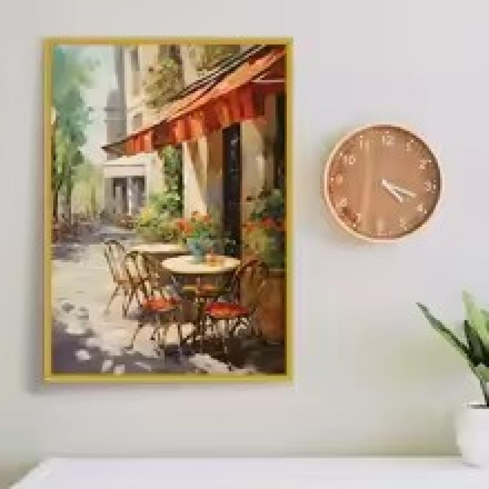 Poster décoration murale café vintage 60x80cm cadre inclus - 7