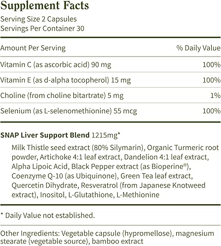 Miniatura 8 de Snap Supplements Paquete de suplementos para la salud del hígado y desintoxicación y salud del colesterol, apoya la salud del corazón, hígado,