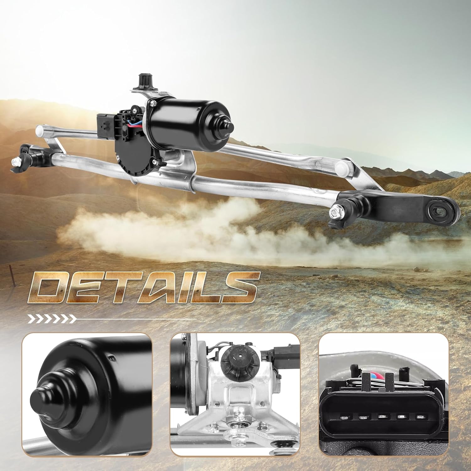 Front Windshield Wiper Motor and Linkage Assembly Fit for Wrangler 2007-2017 / Jeep Wrangler JK 2018# 55077859AC, 602-105