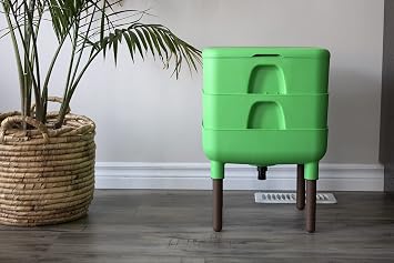 FCMP Outdoor - The Essential Living Composter, 2-Tray Worm Vermicomposter Bin (HF-LC4000v2-GRN) Green